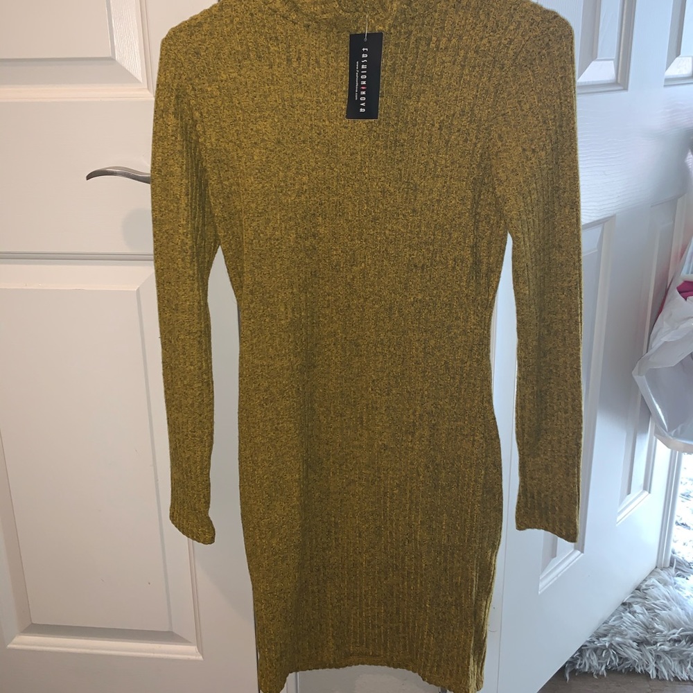 Brand new mustard yellow sweater dress